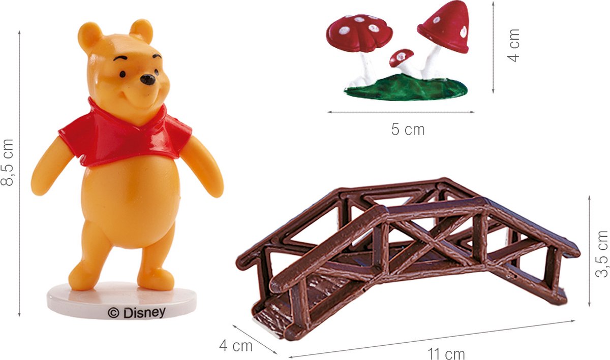 Taarttopper Disney Winnie de Pooh met brug