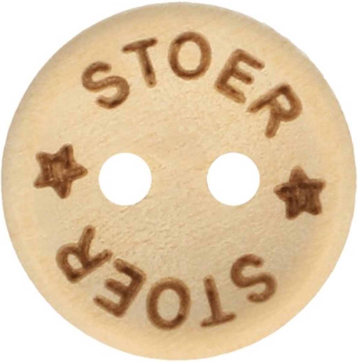 KNOOP HOUT MET TEKST STOER 15MM