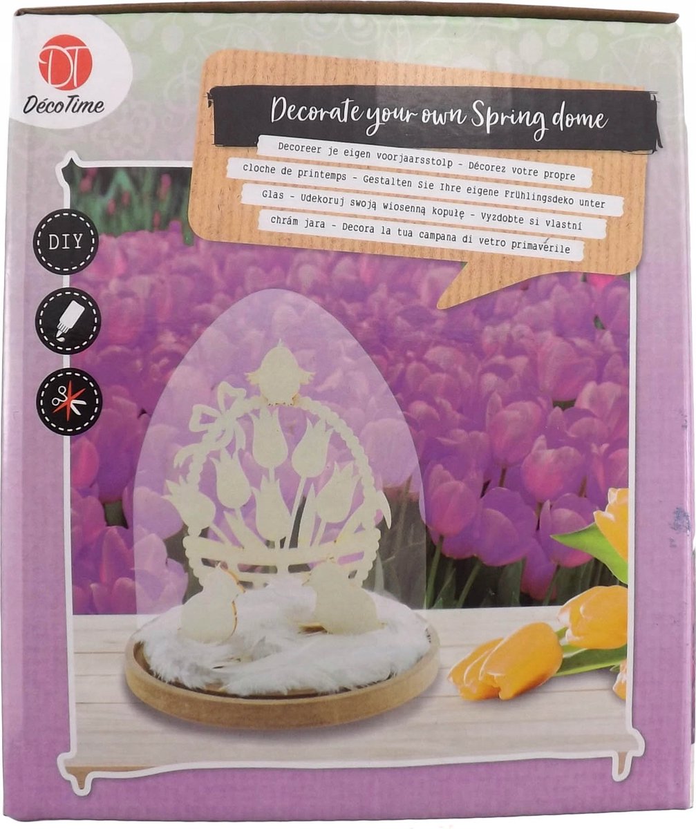 KERST PAASKOEPEL STAANDE DECORATIE MET PATROON: TULPBOEKET IN EEN MAND