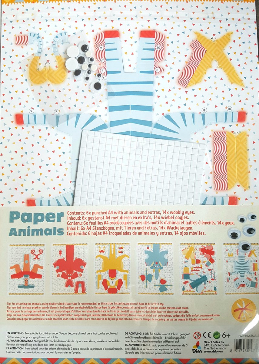 Decotime - Paper Animals - Knutselpakket - Zoo - Knutselen - Papier - Dieren maken - Dierentuin