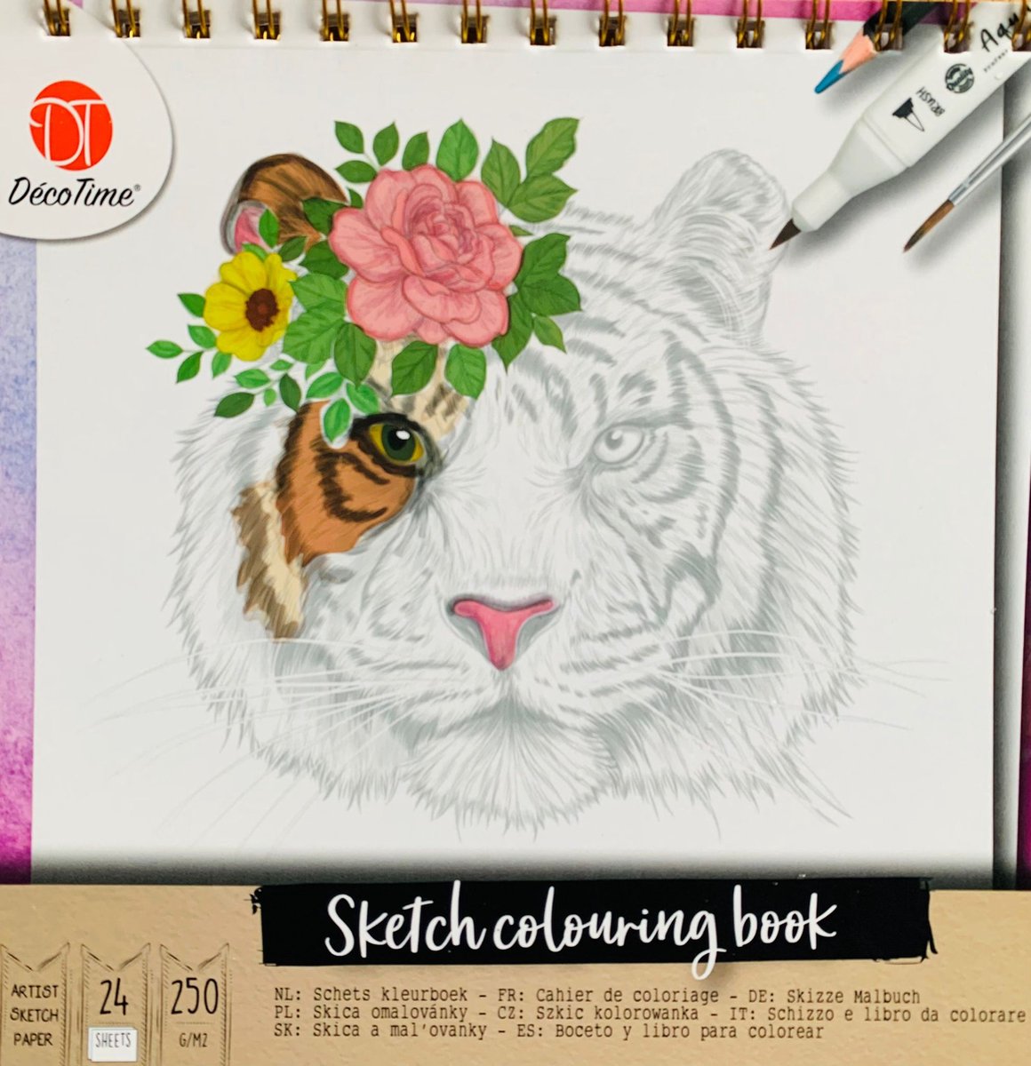 DécoTime schets-kleurboek - Dieren - Kleurboek voor volwassen - Kleurboek voor volwassenen - Schetsboek - Knutselen voor meisjes - Kleurbek meisjes
