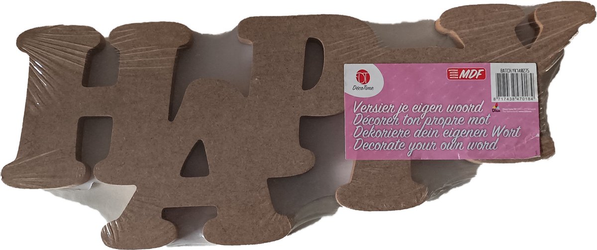 Knutsel Figuur - versier je eigen woord - HAPPY