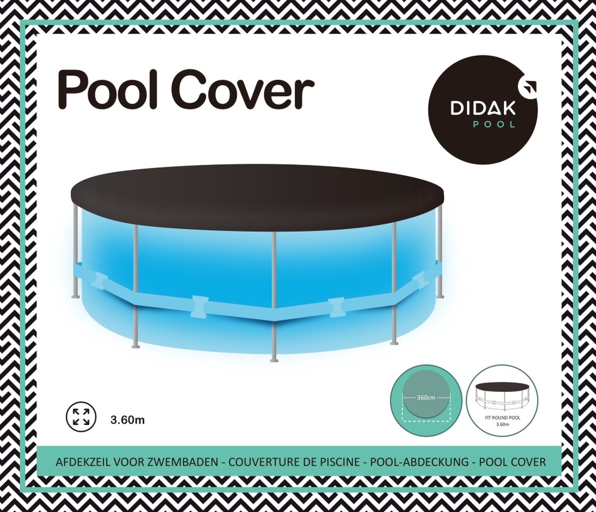 Didak Pool Zwembadcover Rond + 8 Touwen & Ankers - 3,6 m