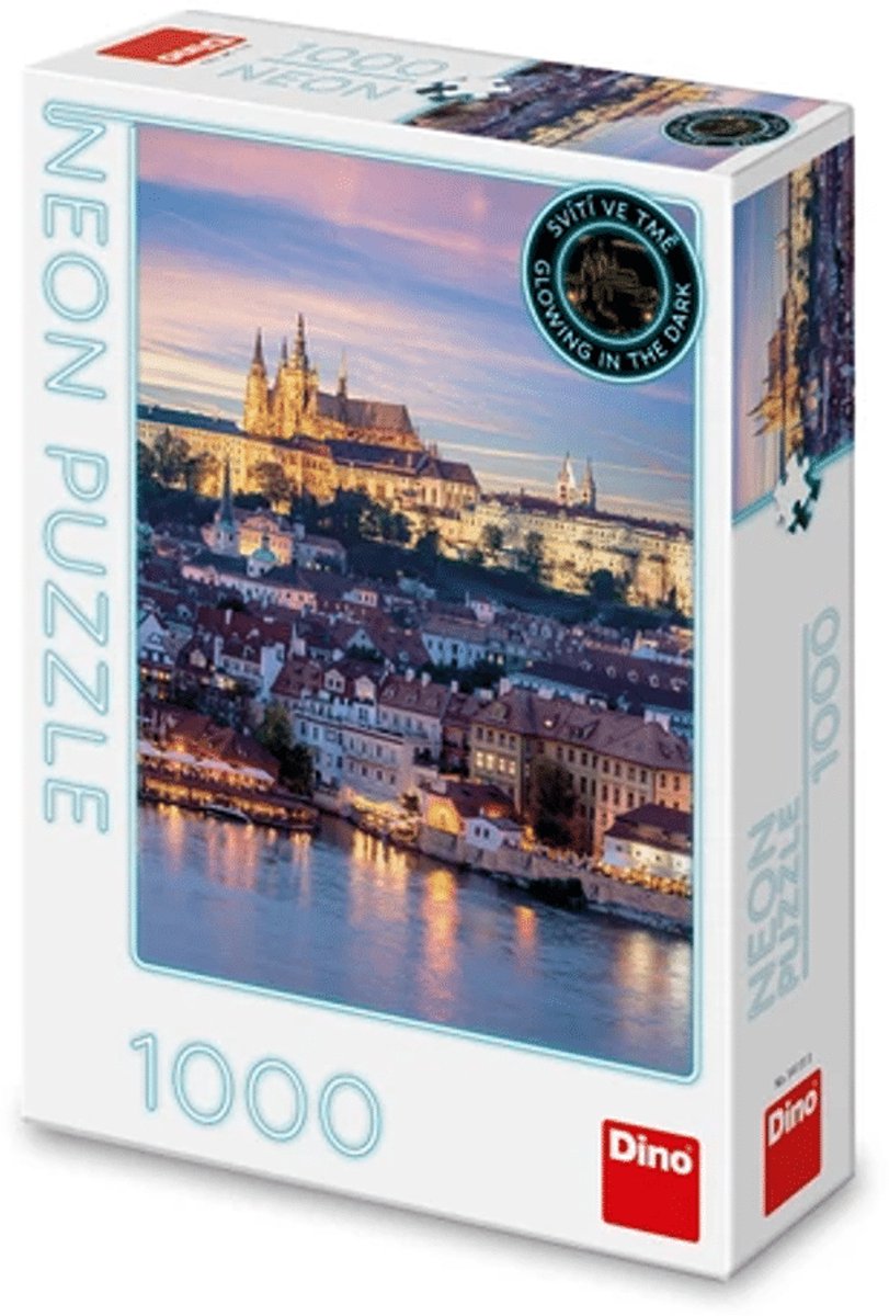 dino puzzel kasteel Praag Tsjechie neon 1000 stukjes