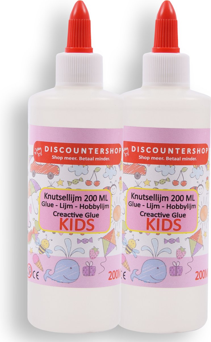 2x- Knutsellijm 400ml - Lijm - All purpose glue - Glue - Kinderlijm - Knutselen - Goedkope knutsellijm - Doorzichtige knutsellijm - Knutsellijm 400 ml - Lijm - All purpose glue - Glue - Kinderlijm - Knutselen - Goedkope knutsellijm -