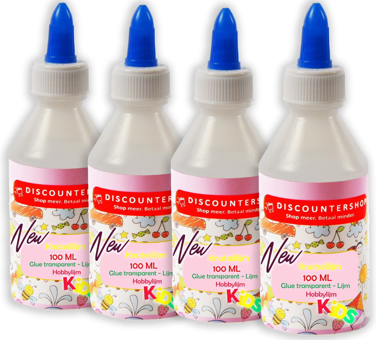 4x Knutsellijm 100ml - Knutsellijm - Lijm - All purpose glue - Glue - Kinderlijm - Knutselen - Goedkope knutsellijm