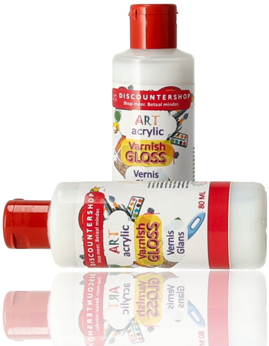 Acrylvernis Gloss 80ML 2 stuks – Transparante Glansvernis – Bescherming voor Acrylverf & Schilderijen