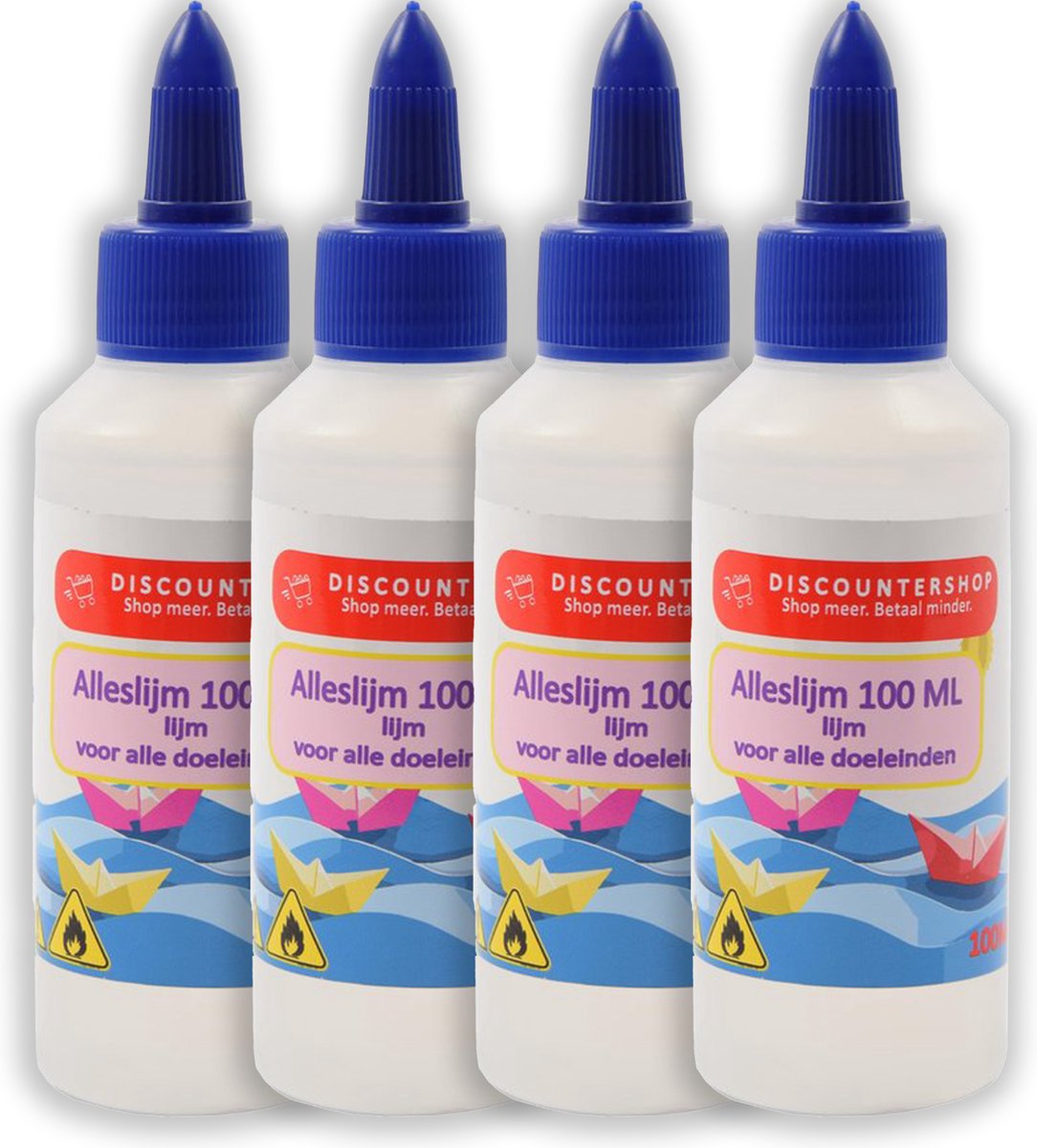 Hobbylijm universeel Alleslijm 100ML per tube - 4 stuks lijm voor kinderen voor volwassen - Lijm voor papier - Lijm voor karton - Lijm voor textiel - Lijm voor piepschuim.