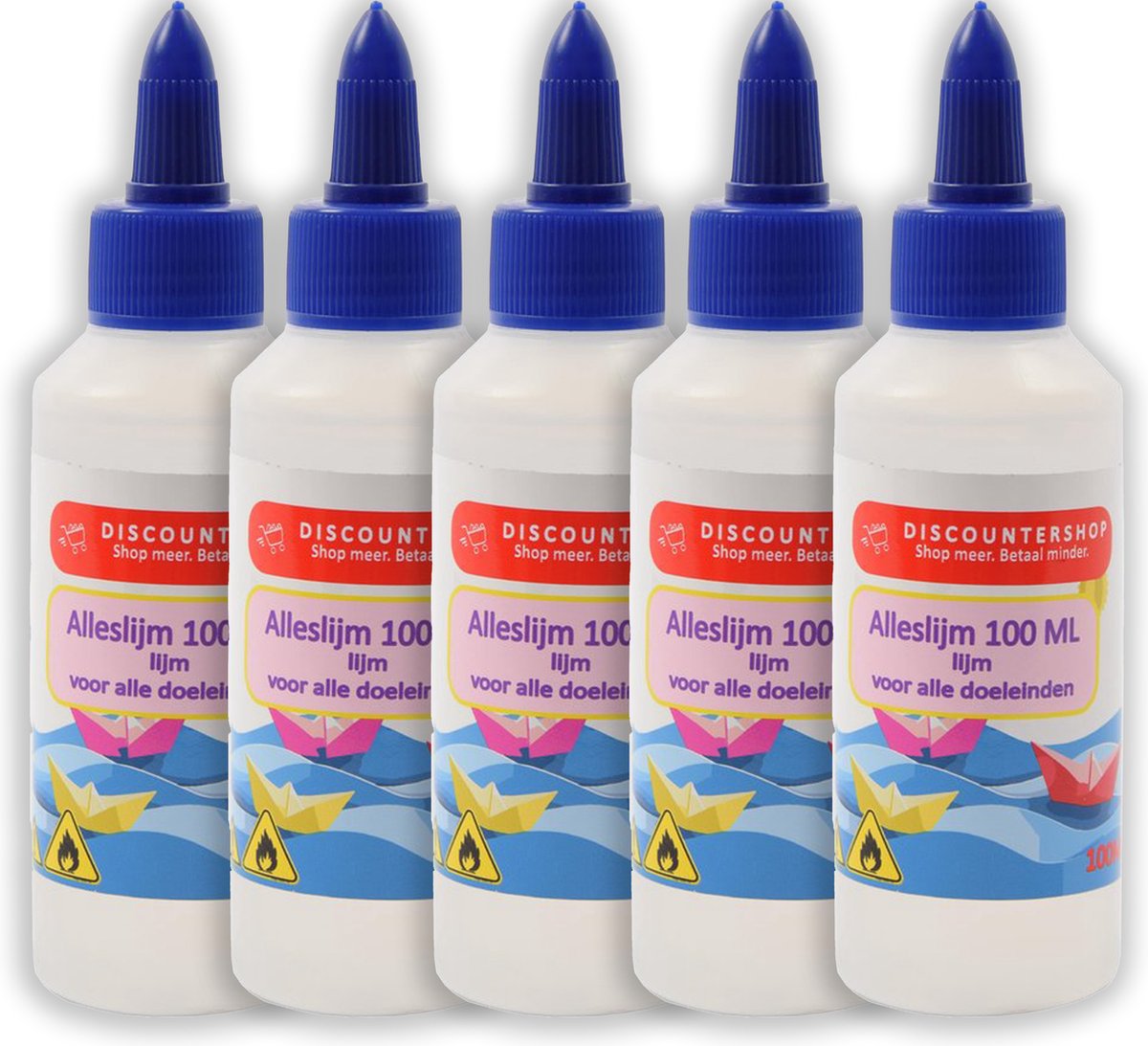 Hobbylijm universeel Alleslijm 100ML per tube - 5 stuks lijm voor kinderen voor volwassen - Lijm voor papier - Lijm voor karton - Lijm voor textiel - Lijm voor piepschuim.