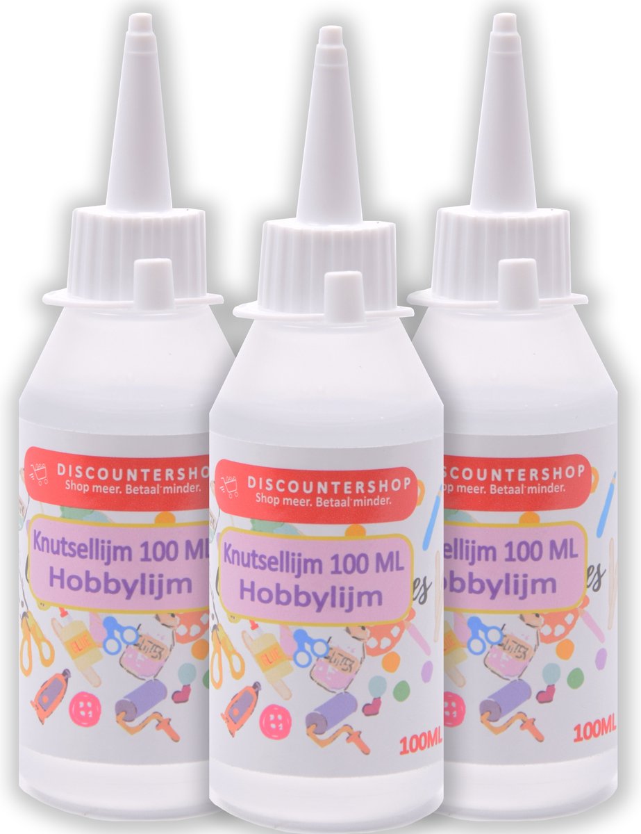 Knutsellijm 300 - 3 stuks 100ml - Knutsellijm - Lijm - All purpose glue - Glue - Kinderlijm - Knutselen - Goedkope knutsellijm -