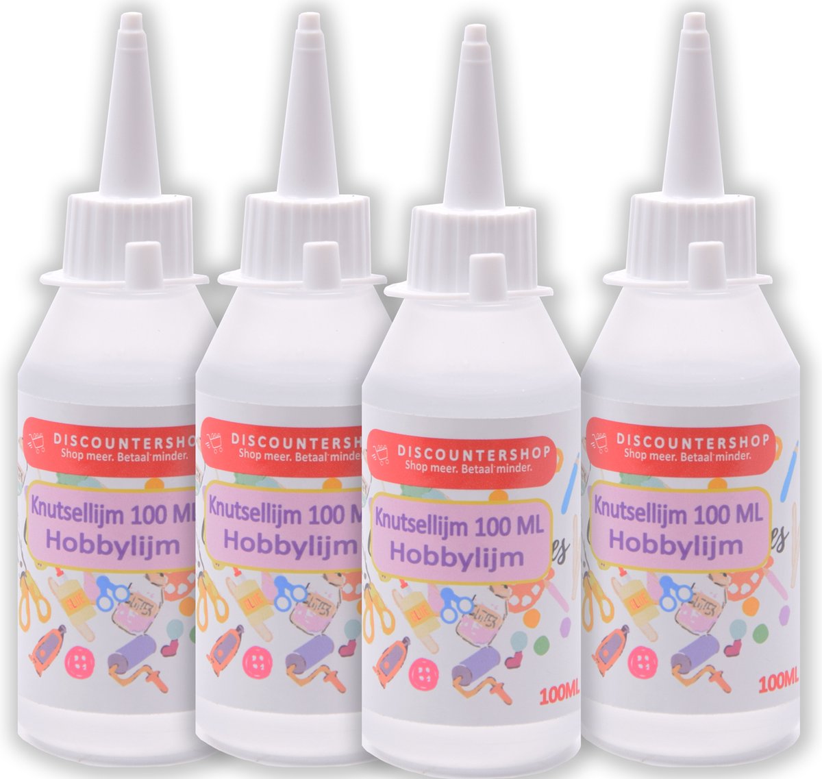 Knutsellijm 400ml 4 stuks - Knutsellijm - Lijm - All purpose glue - Glue - Kinderlijm - Knutselen - Goedkope knutsellijm -