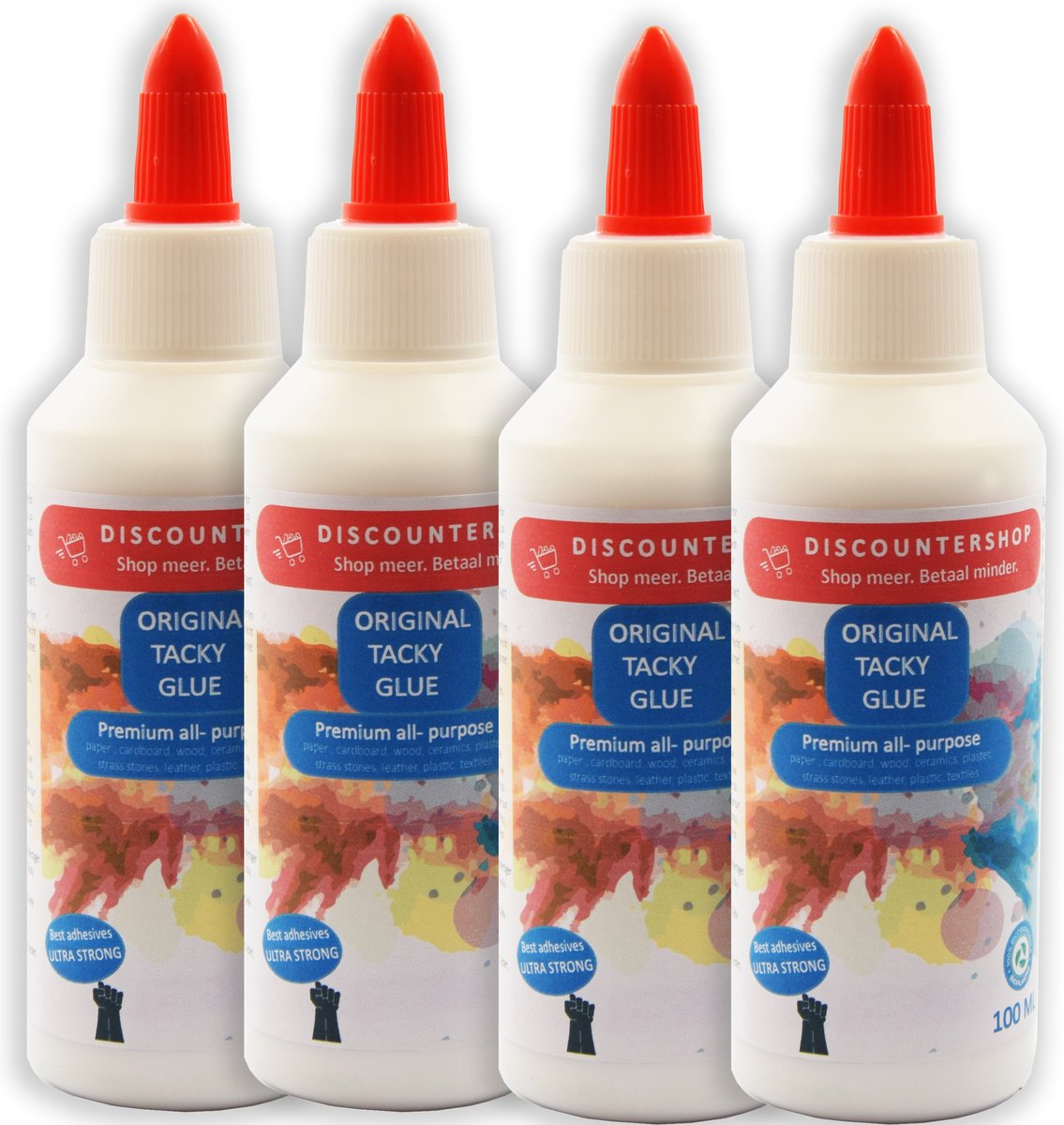 Tacky lijm met inhoud van 100 ML - 4 stuks in de verpakking - 400 ML