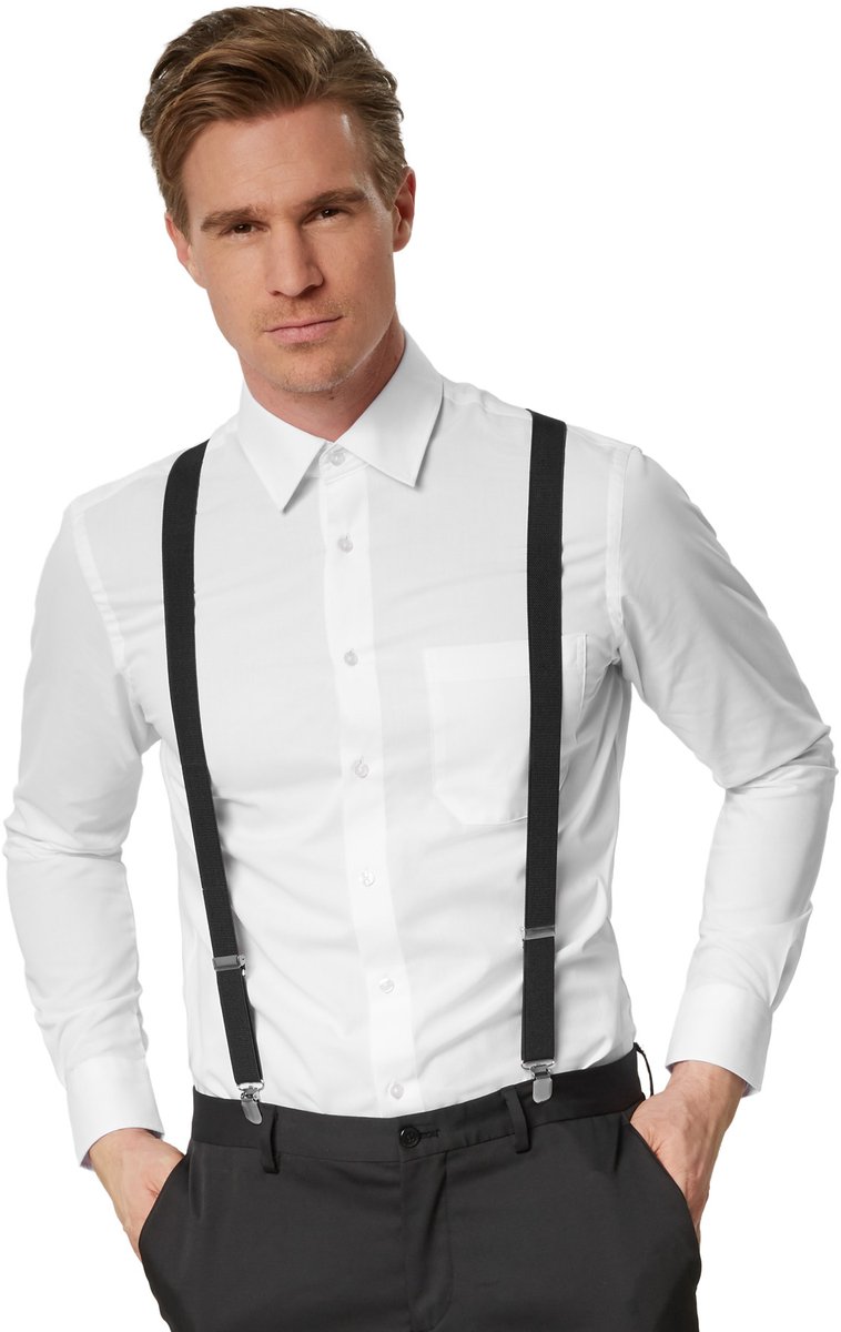 dressforfun - eenkleurige bretels - zwart - Verkleedkleding carnaval - Halloween -Verkleden - Feestkleding - Carnavalskleding - Feest - Partykleding