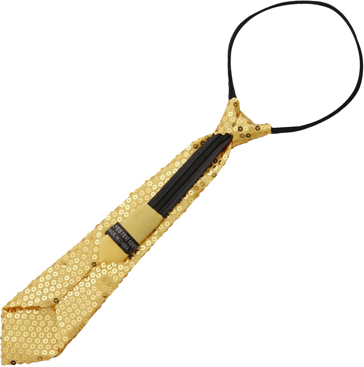 dressforfun - pailletten-stropdas - goud - Verkleedkleding carnaval - Halloween -Verkleden - Feestkleding - Carnavalskleding - Feest - Partykleding