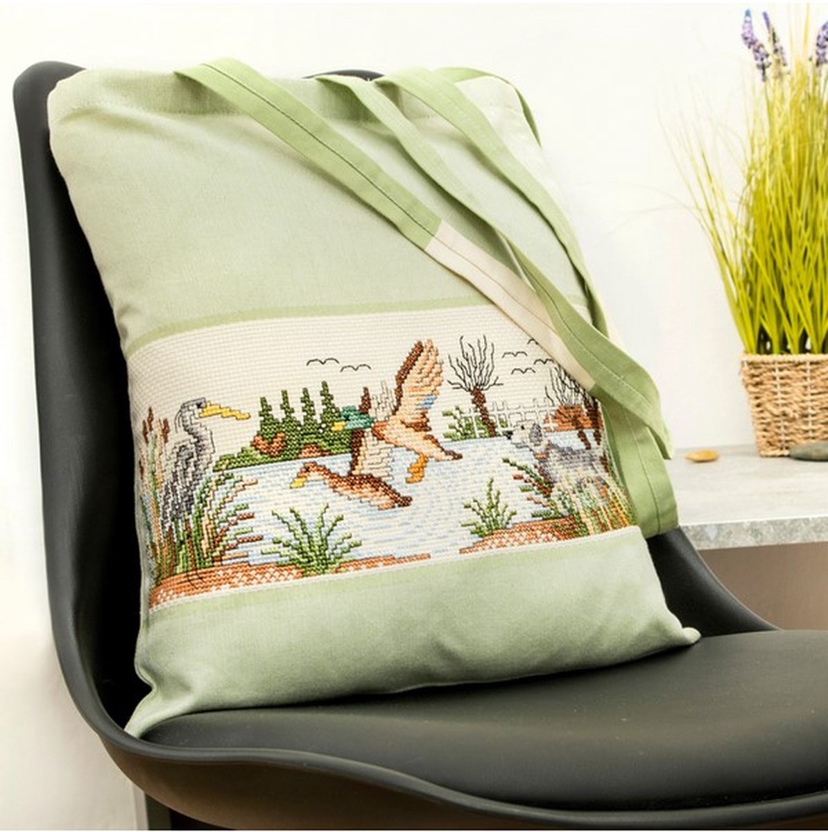 Draagtas met meer motief om te borduren