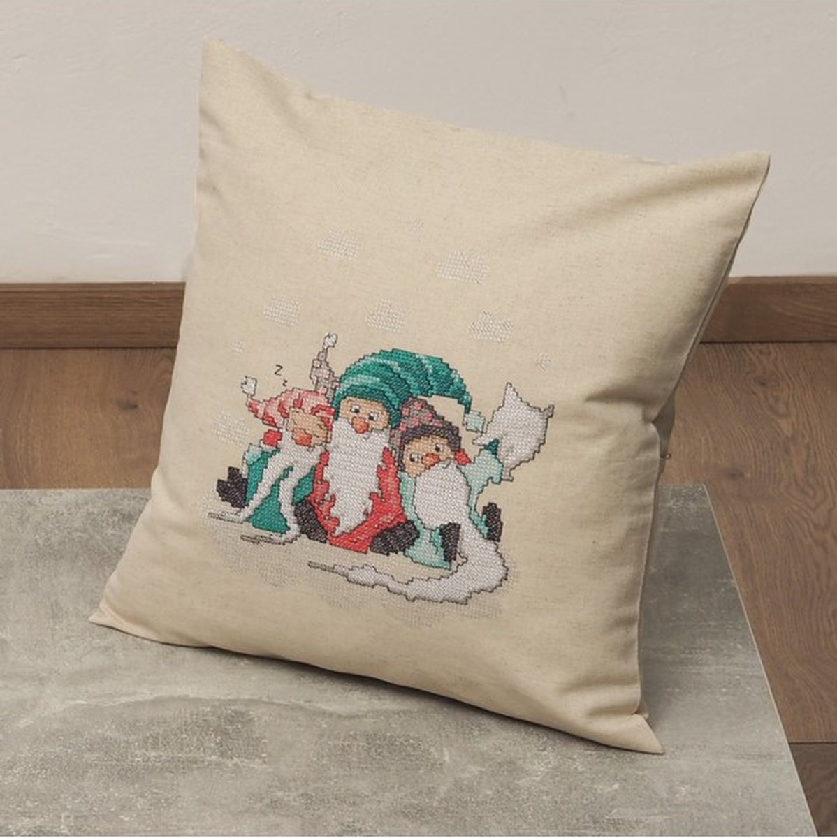 Kussenovertrek 3 kabouters om te borduren