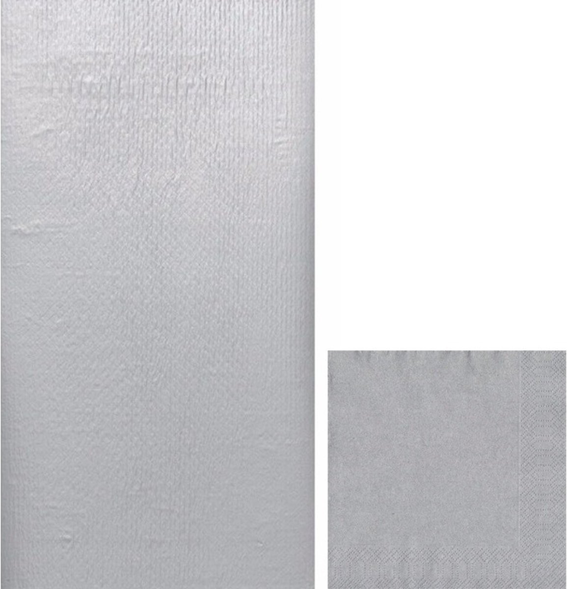 Zilveren tafeldecoratie set tafelkleed/servetten - Thema zilver - Papieren tafeldecoraties/versieringen