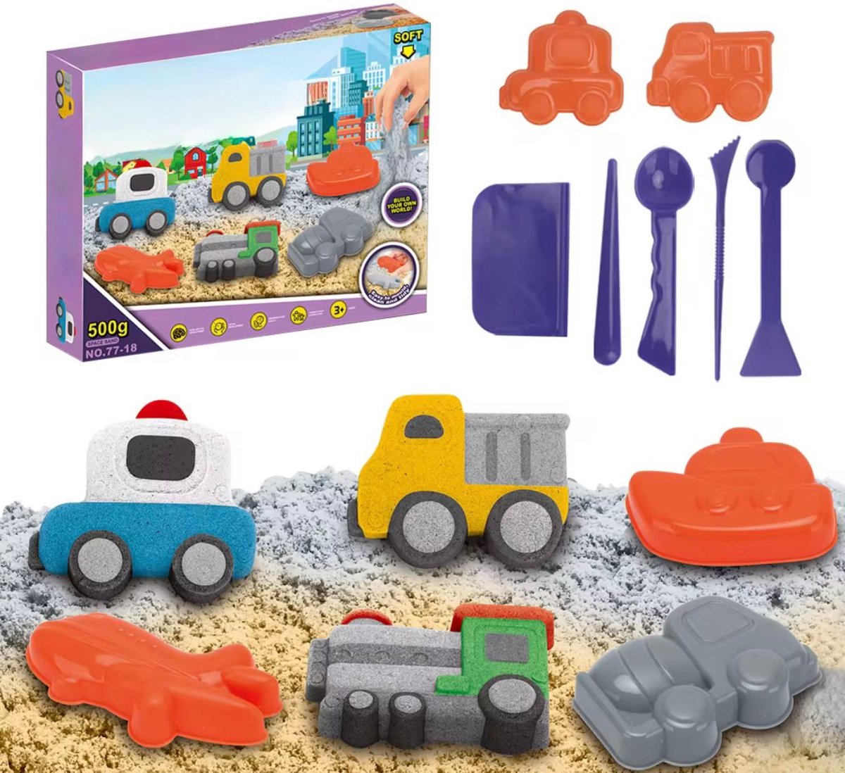Kinetisch zand - Kinetic Sand - Super   - Magisch   - Sensorisch Speelgoed - Kneedbaar zand - Speelzand - Montessorispeelgoed - 500 gram