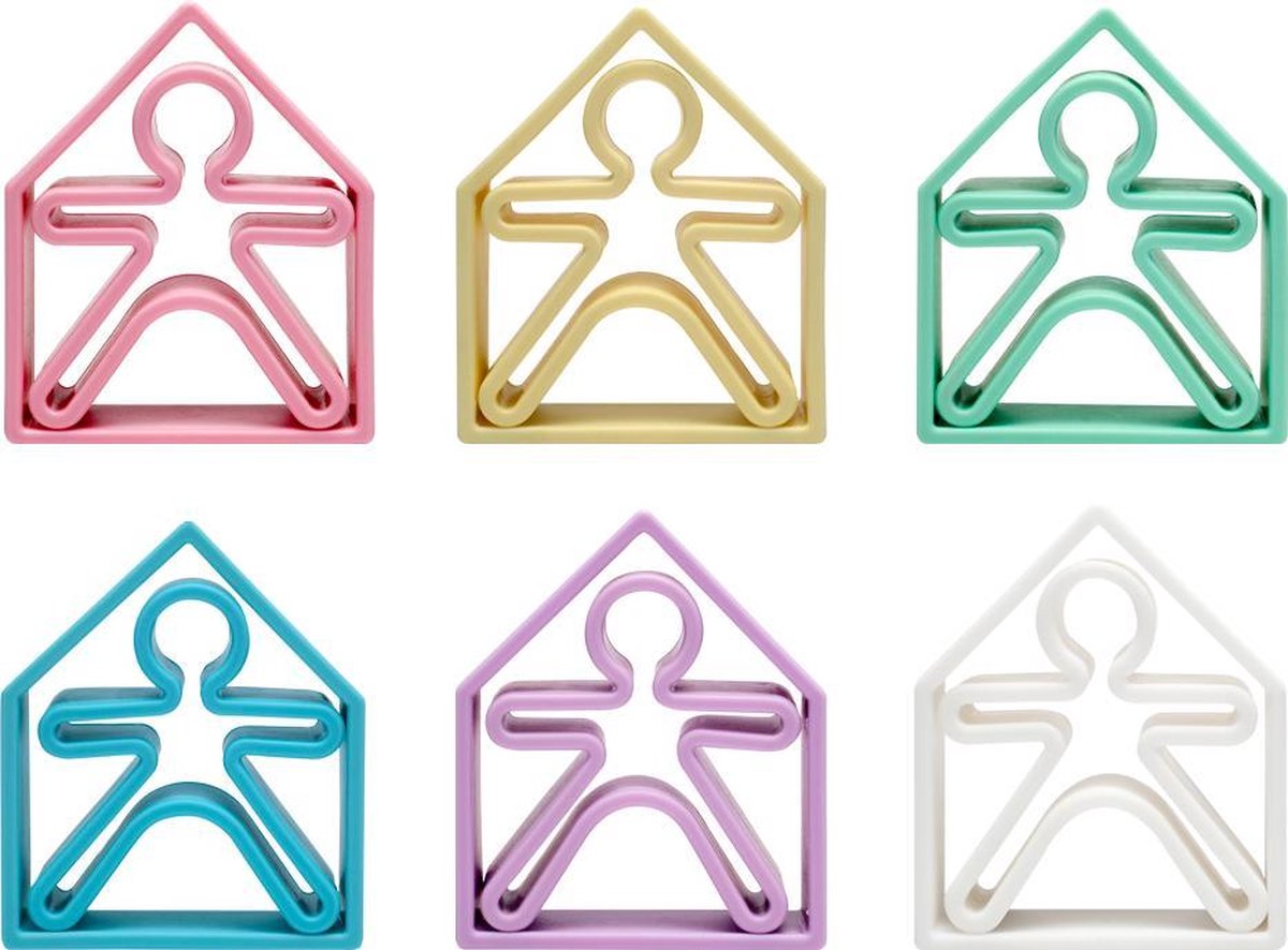 Dëna bijtring - 6 kind + 6 huis - Pastel