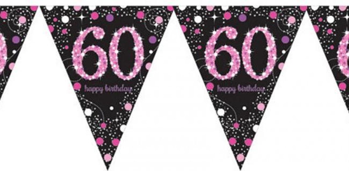 Vlaggenlijn 60 Sparkling celebrations roze 4 meter