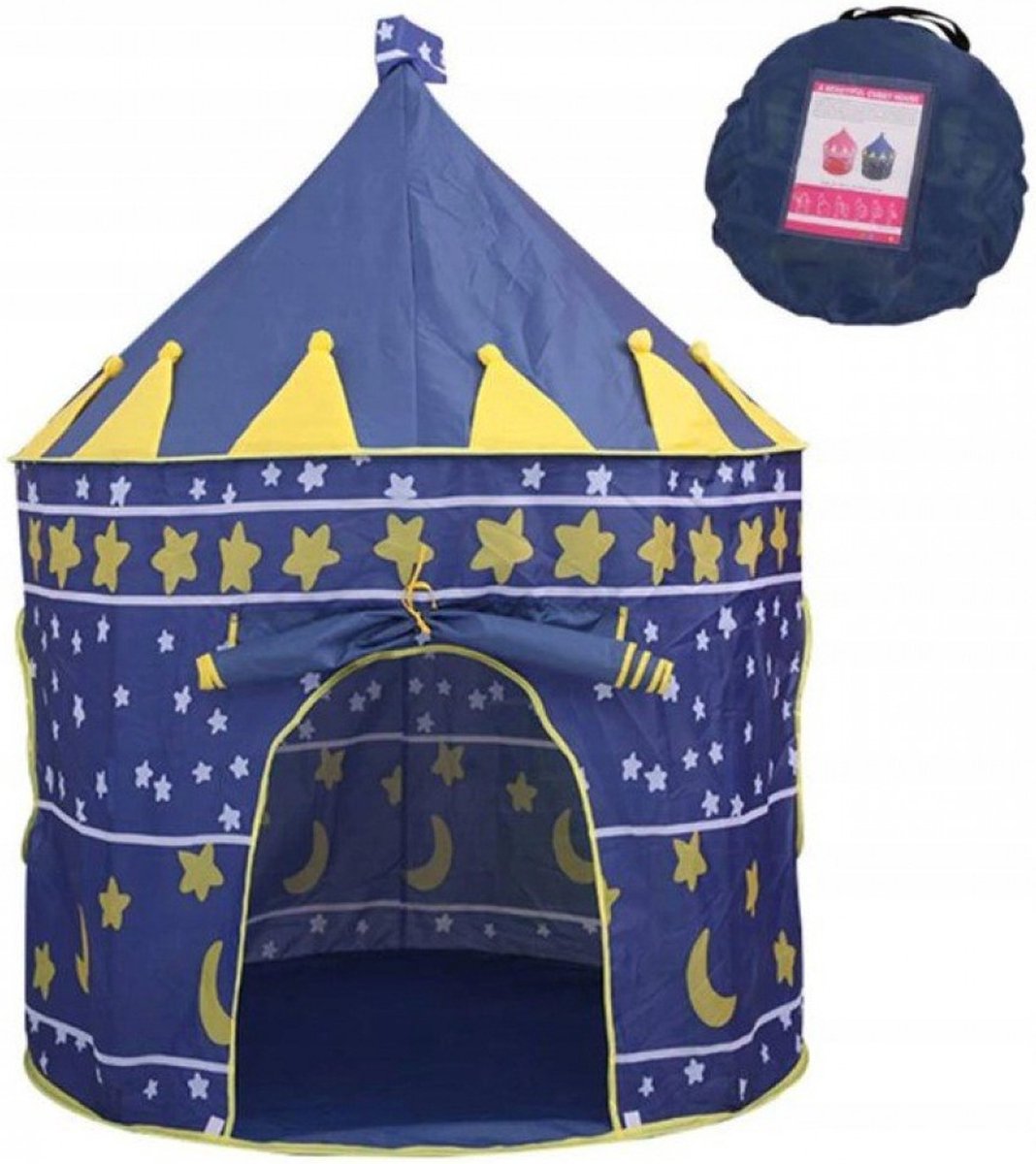Leuke kindertent voor binnen en buiten - Blauw - 105*105*135cm