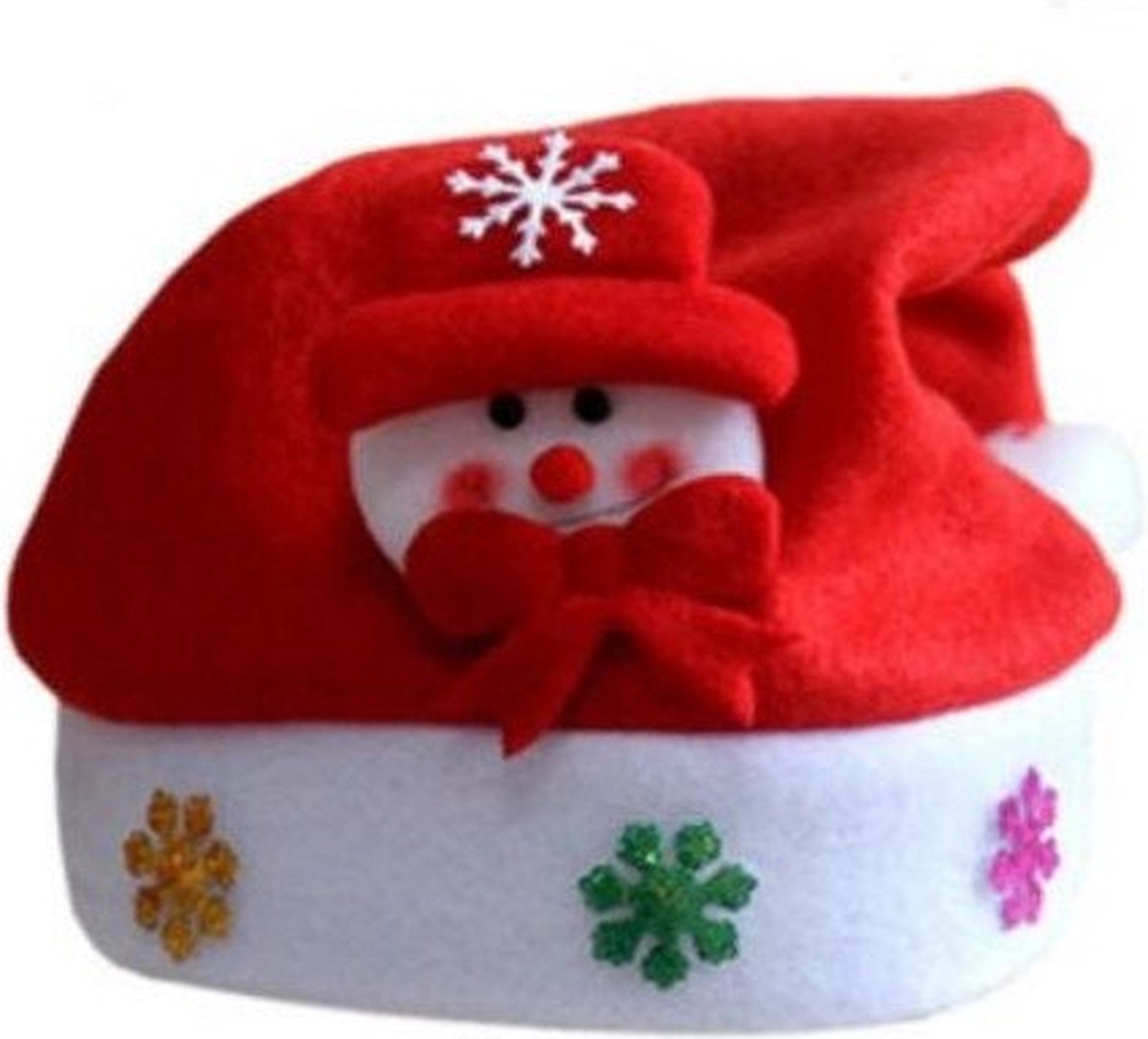 Kerstmuts met knipperend motief - Sneeuwpop