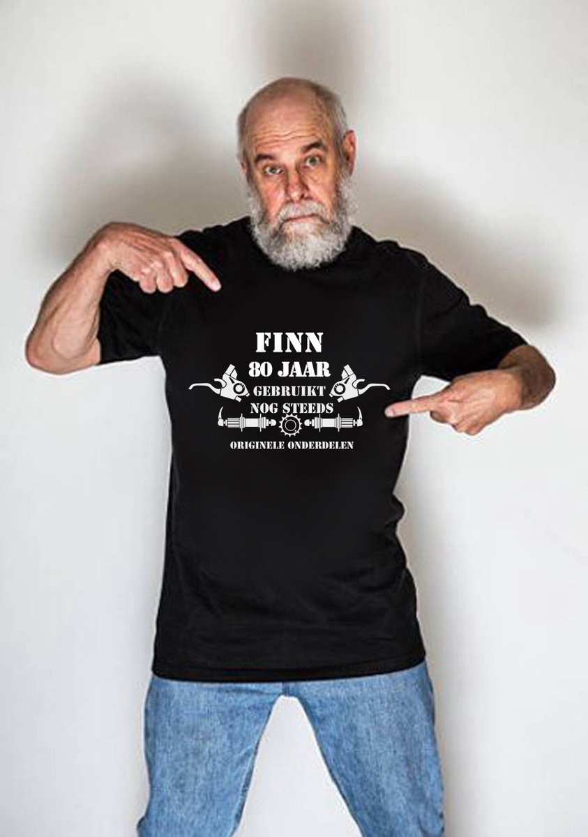 Gepersonaliseerd T-shirt-NAAM EN LEEFTIJD-Originele onderdelen-Verjaardagscadeau voor Mannen-T-shirt voor HEM-Gepersonaliseerde bedrukking-Fiets en auto-enthousiastelingen-grappig t-shirt-maat S-zwart-Gepersonaliseerd gadget