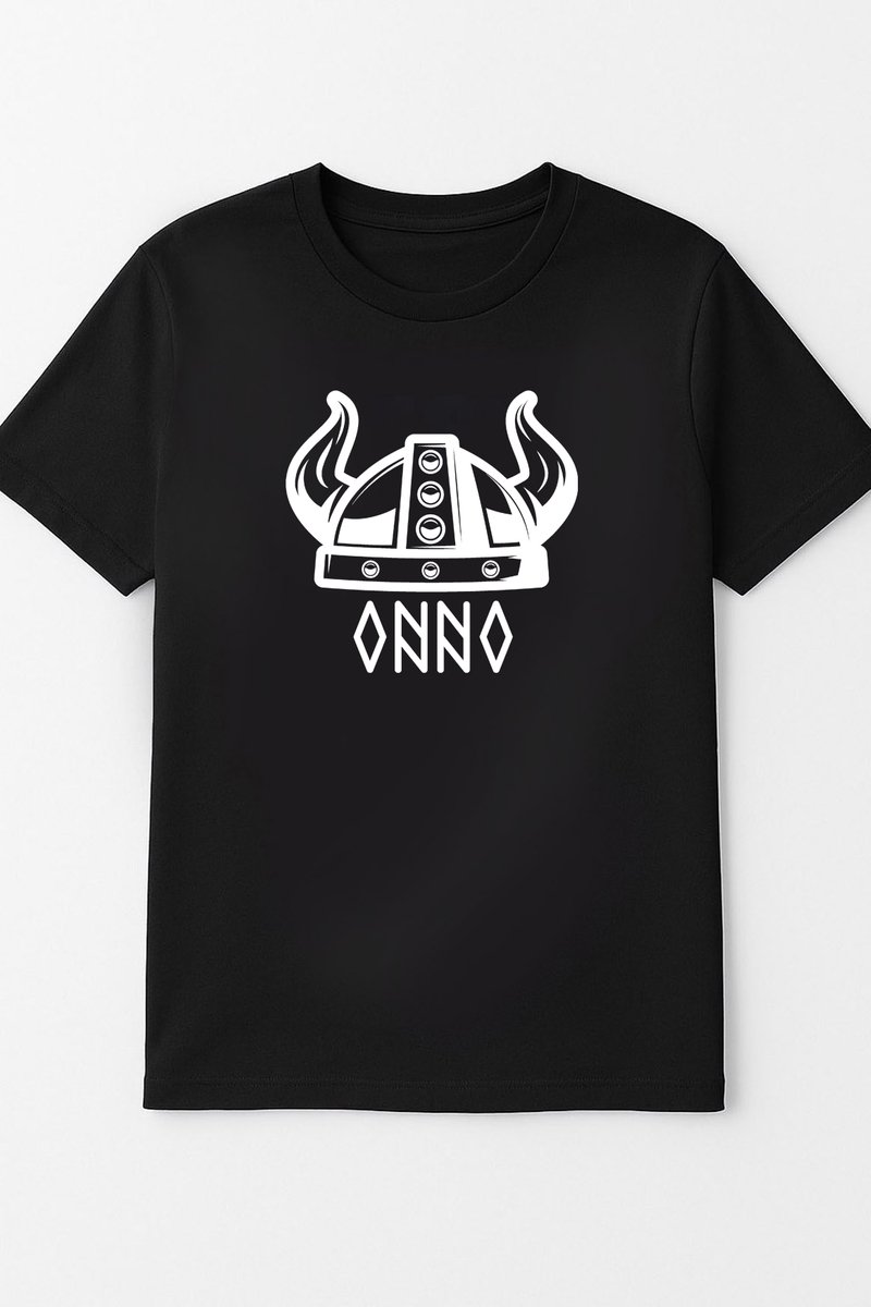 Gepersonaliseerd T-shirt met naam in Noorse runen – unisex-shirt zwart-katoen-maat L-verjaardagscadeau-Scandinavische/Viking kleding-naam in Noorse runen shirt