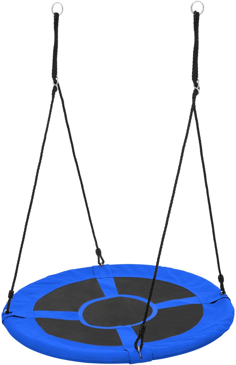 Nestschommel voor kinderen Ø100 cm blauw/zwart gemaakt van polyester