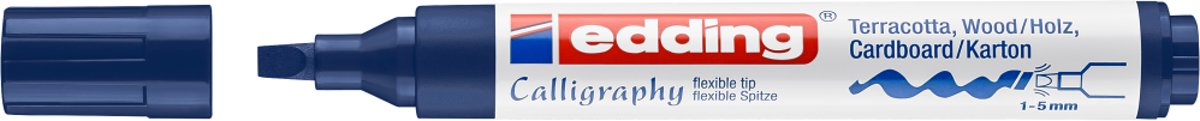 Edding 1455 Kalligrafiemarker Met Flexibele Punt Staalblauw