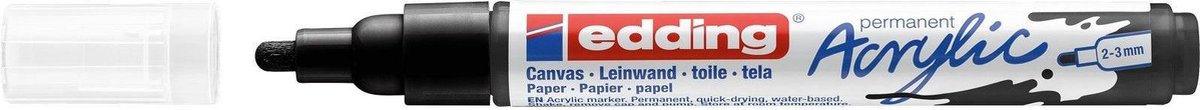 Edding Acrylic marker - Medium punt - Zwart