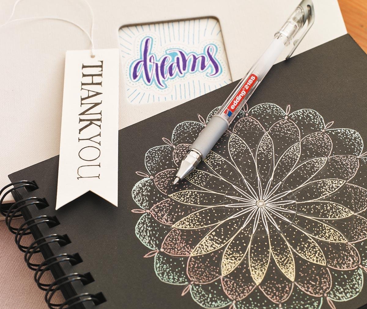 Edding gelroller 2185, etui met 5 stuks in geassorteerde kleuren