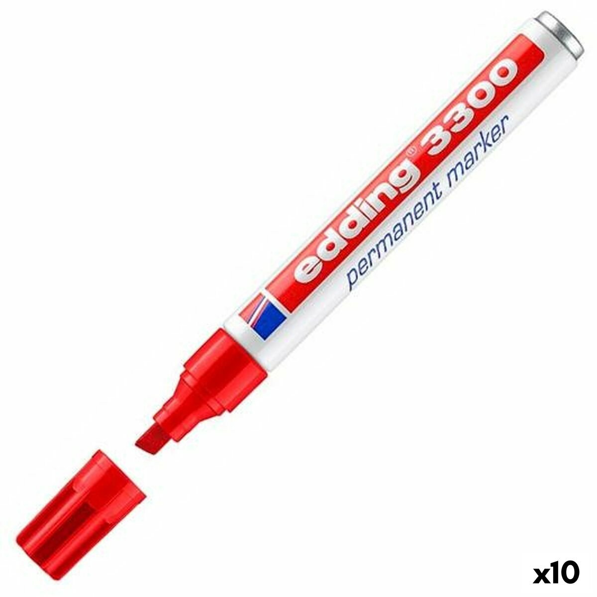 Permanente markeerstift Edding 3300 Rood 10 Stuks