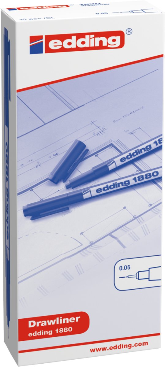  -1880 drawliner 0.05mm zwart