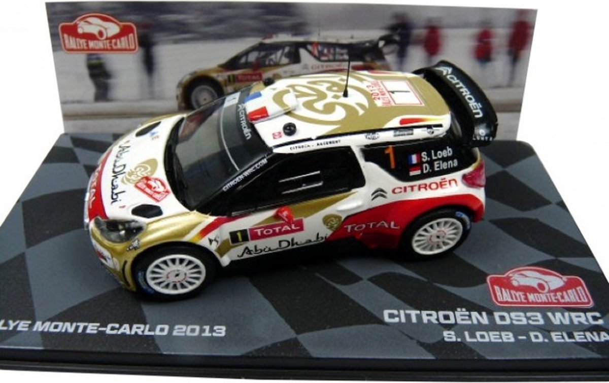 Citroen DS3 WRC - Loeb / Elena - Rallye Monte Carlo 2013 - Edition Atlas miniatuur rally auto 1:43