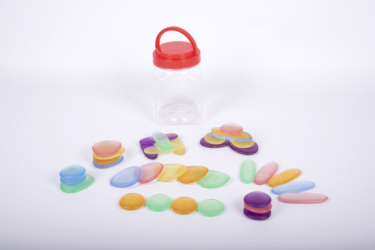 Transparante regenboog stenen