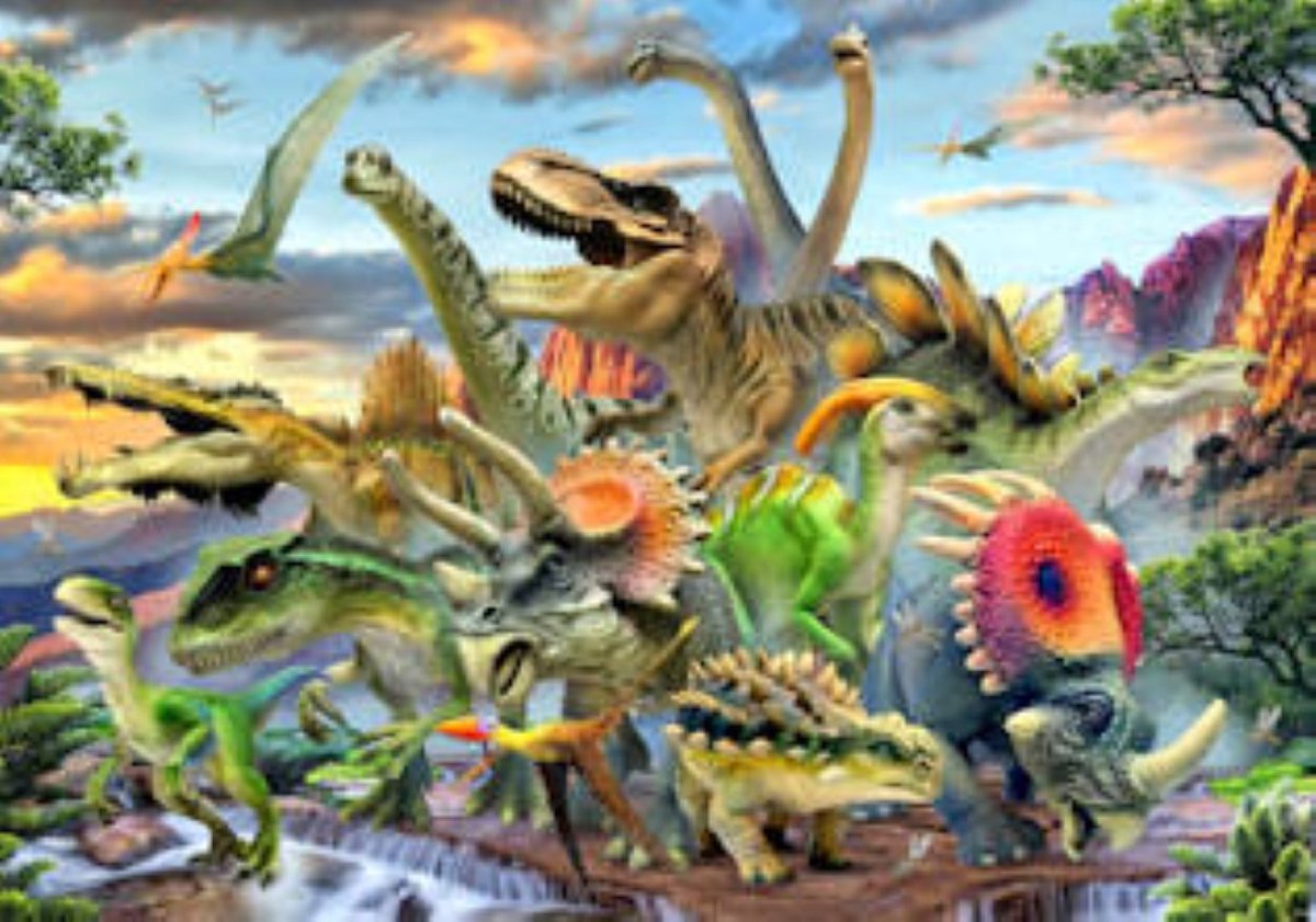 Diamond Painting Howard Robinson Dinosaurious Ronde Steentjes 70x100