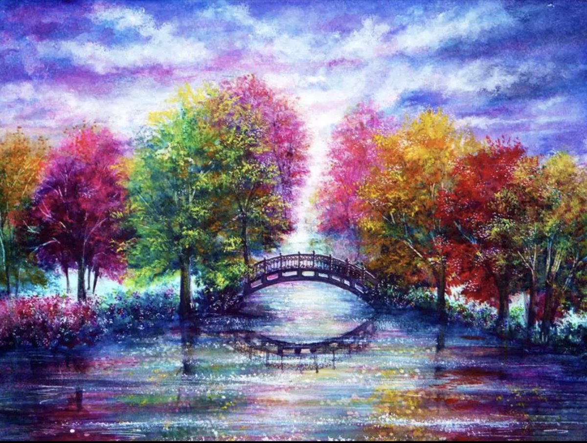 Diamond Painting Kleurrijk bos 65  x 50 Ronde Steentjes