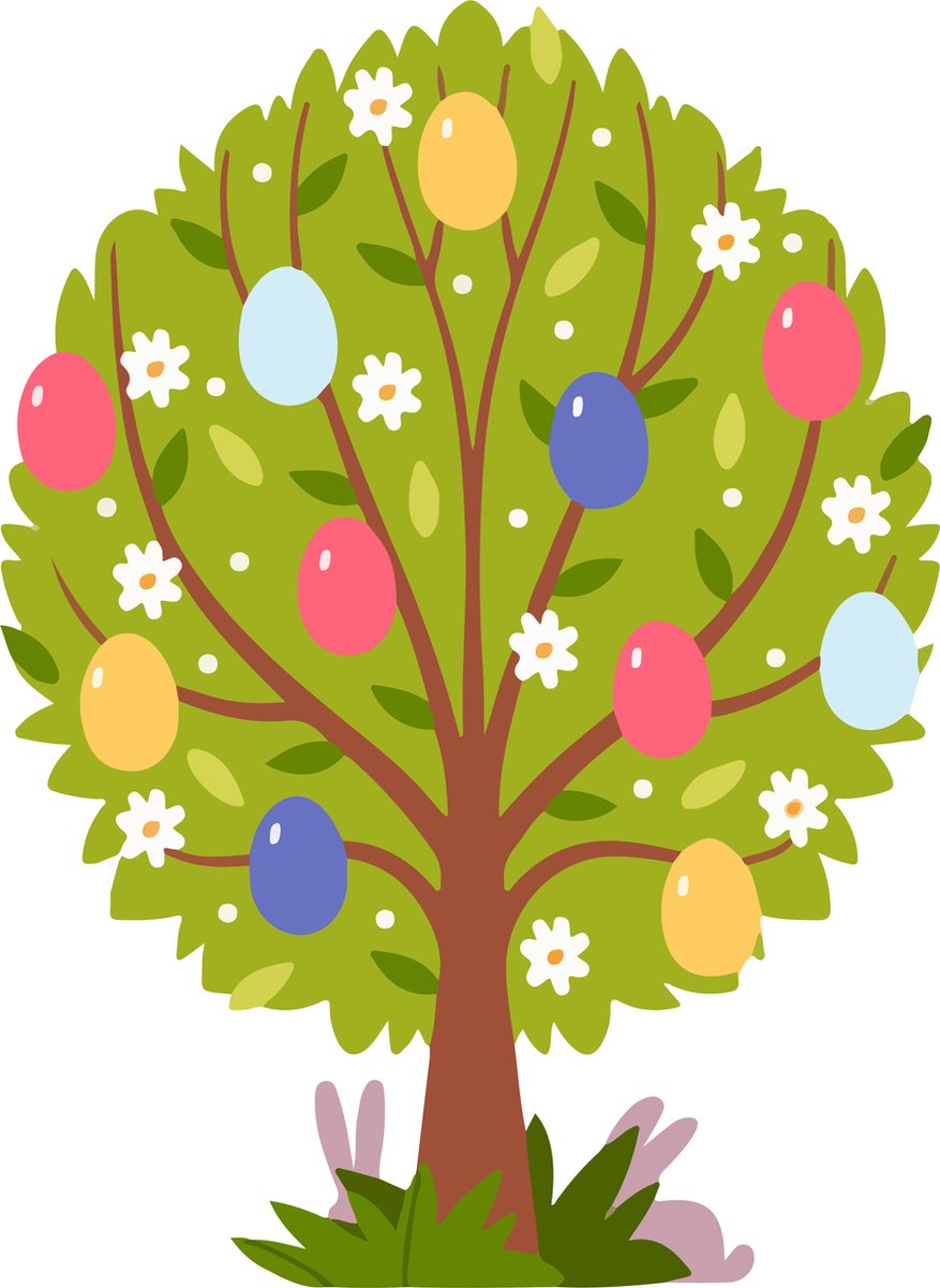 Pasen - Raamsticker - Paasboom - Groen - 50 cm