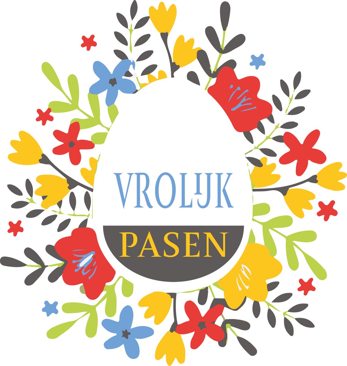Pasen - Raamsticker - Paasembleem - Vrolijk Pasen - 2 stuks - 35 cm - Tekst binnenzijde