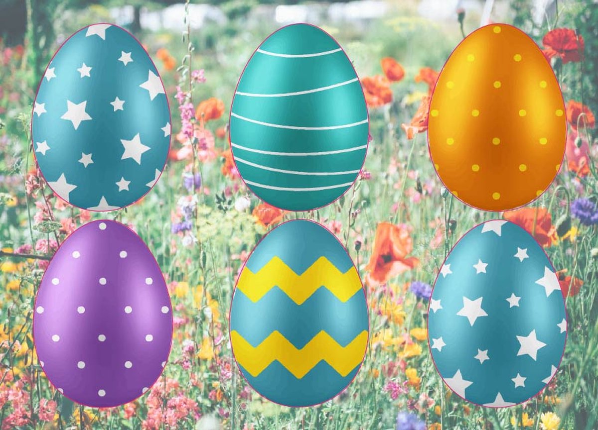 Pasen - Raamstickers - Paaseieren - 24 stuks - 10 cm