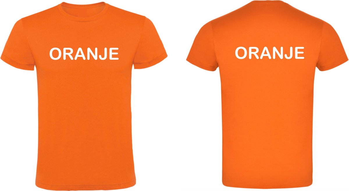 Eizook - Oranje T-shirt - Tekst Oranje - Feest - Festival - Voetbal - Formule1 - Koningsdag - Carnaval - Sport - Spel - Medium