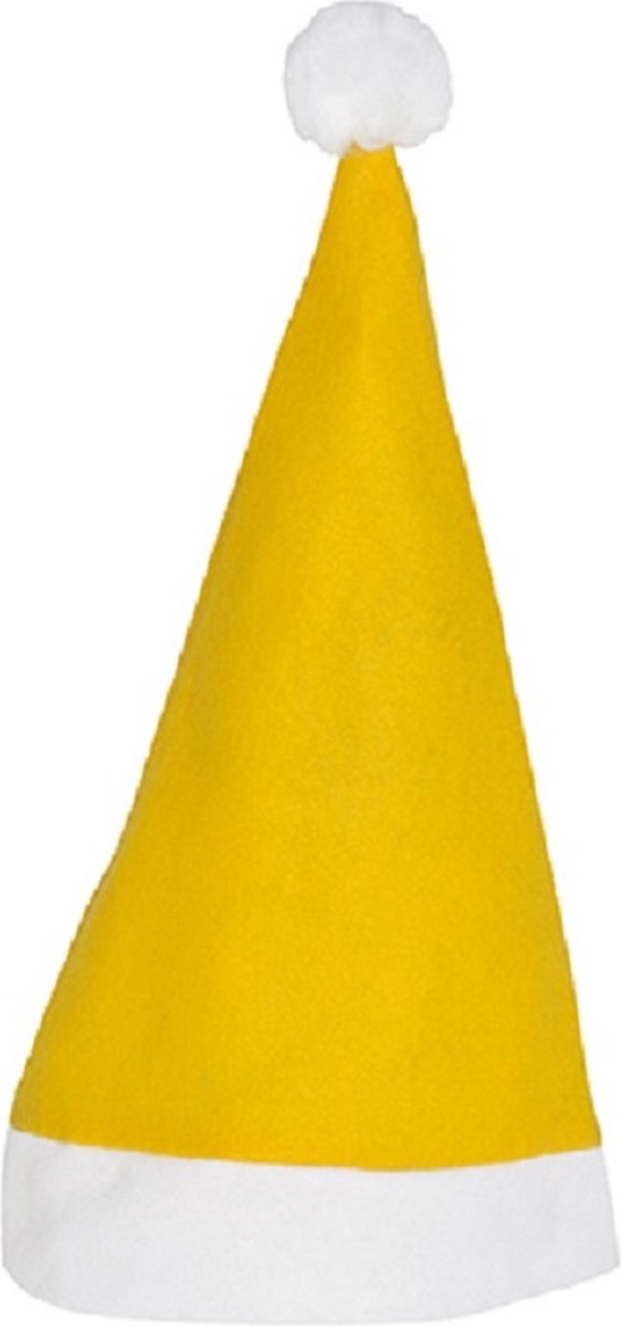 Eizook 50 Kerstmutsen - one size fits all - GEEL - WIT