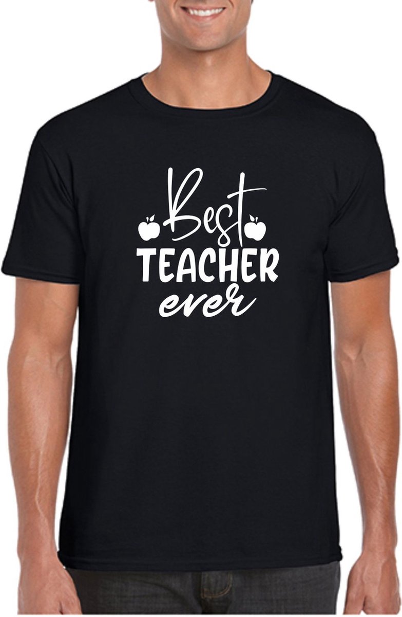 HEREN TSHIRT LEERKRACHT LERAAR BEST TEACHER EVER LUDIEK 2X-LARGE