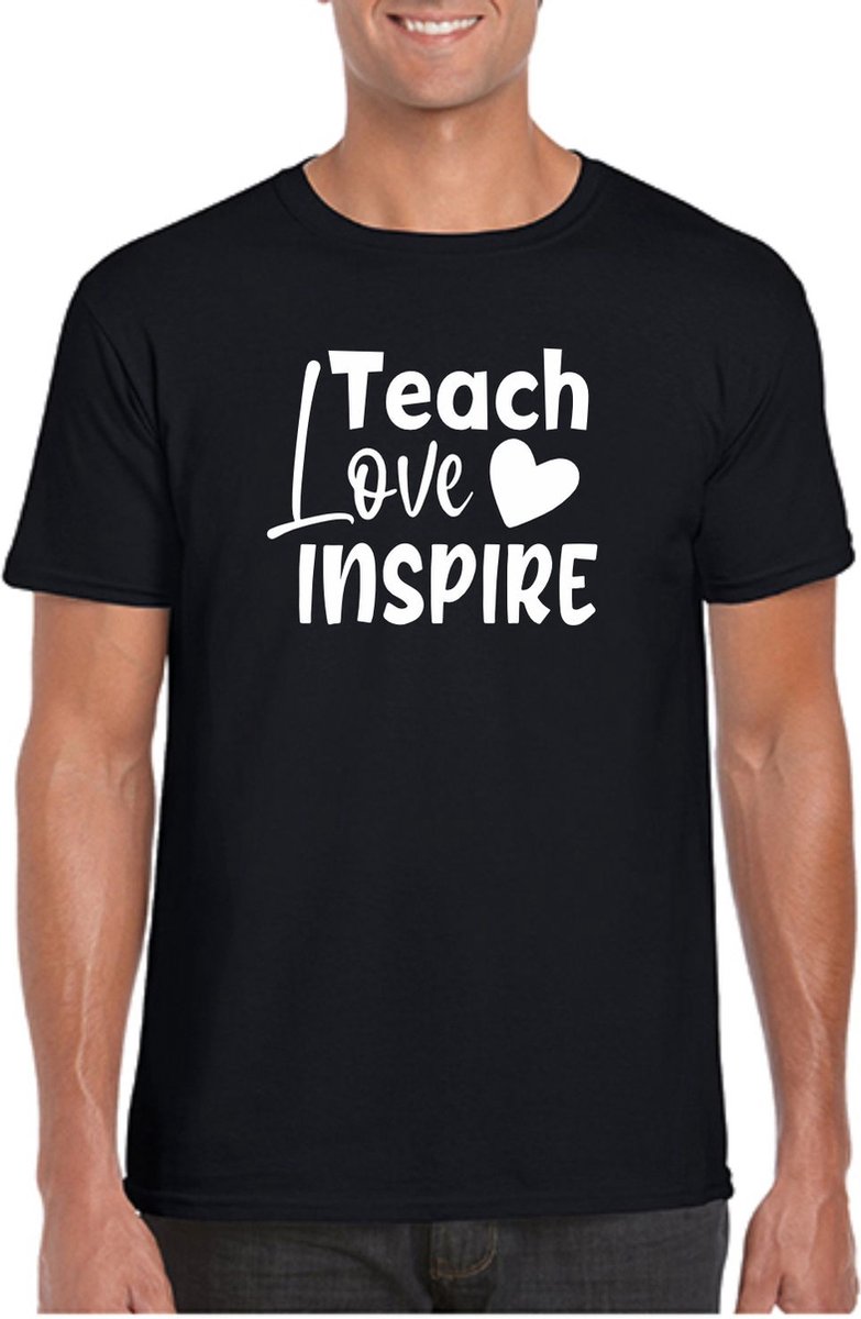 HEREN TSHIRT LEERKRACHT LERAAR TEACH LOVE INSPIRE LUDIEK LARGE