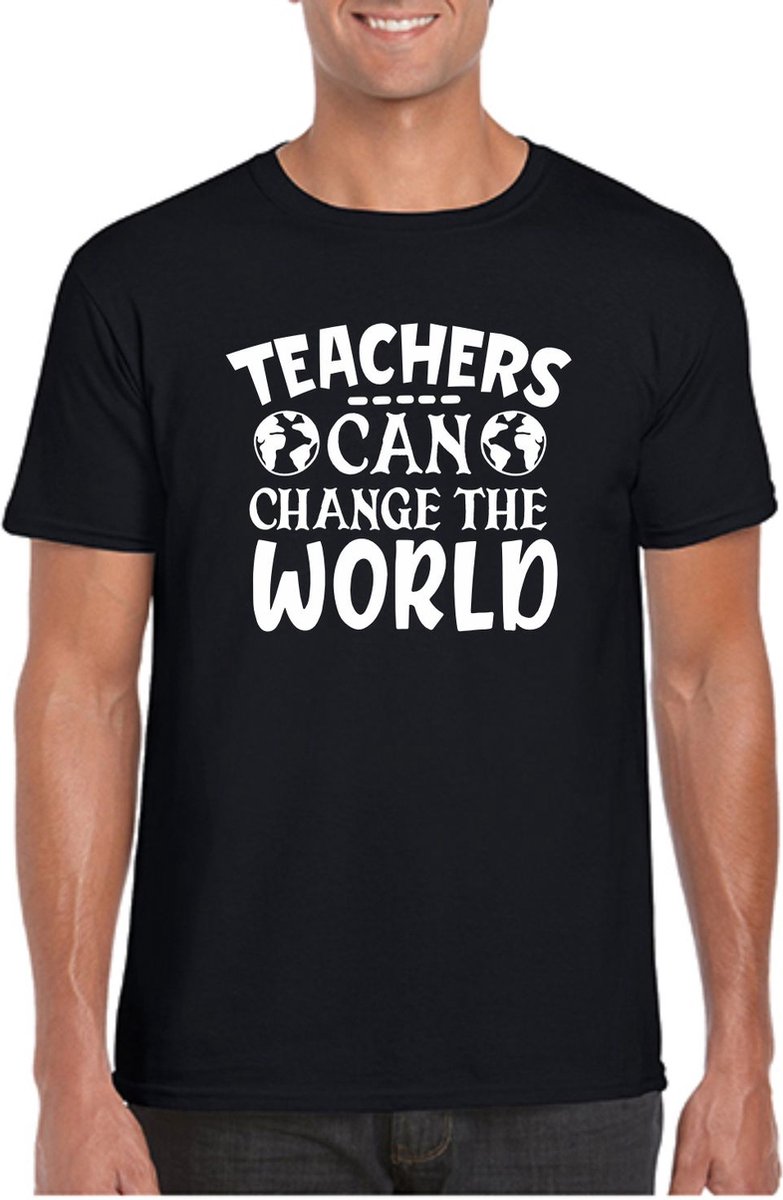 HEREN TSHIRT LEERKRACHT LERAAR TEACHERS CAN CHANGE THE WORLD LUDIEK LARGE