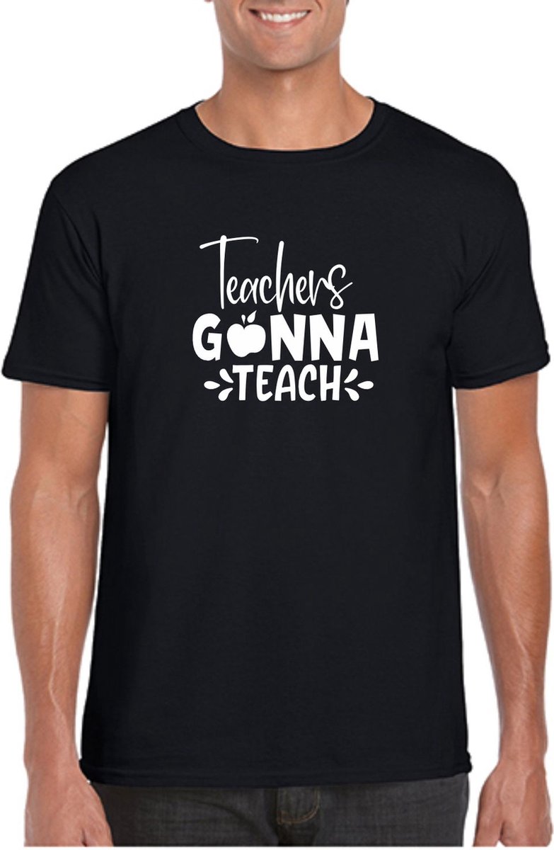 HEREN TSHIRT LEERKRACHT LERAAR TEACHERS GONNA TEACH LUDIEK 2X-LARGE