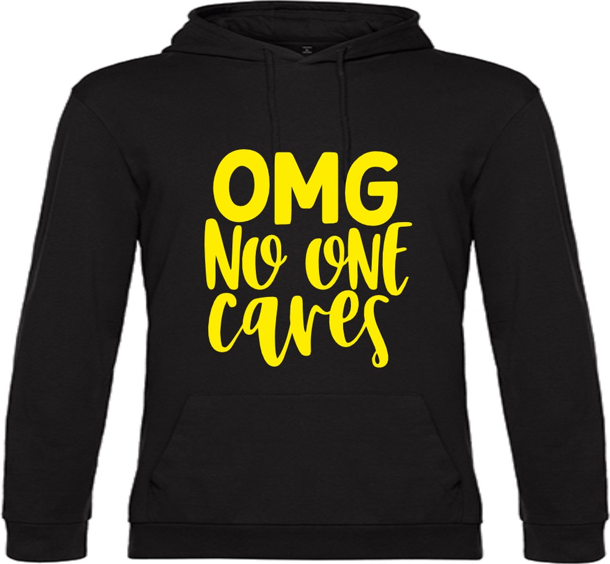 Hoodie OMG No One Cares GEEL XXLarge UNISEX - Specialties by EIZOOK