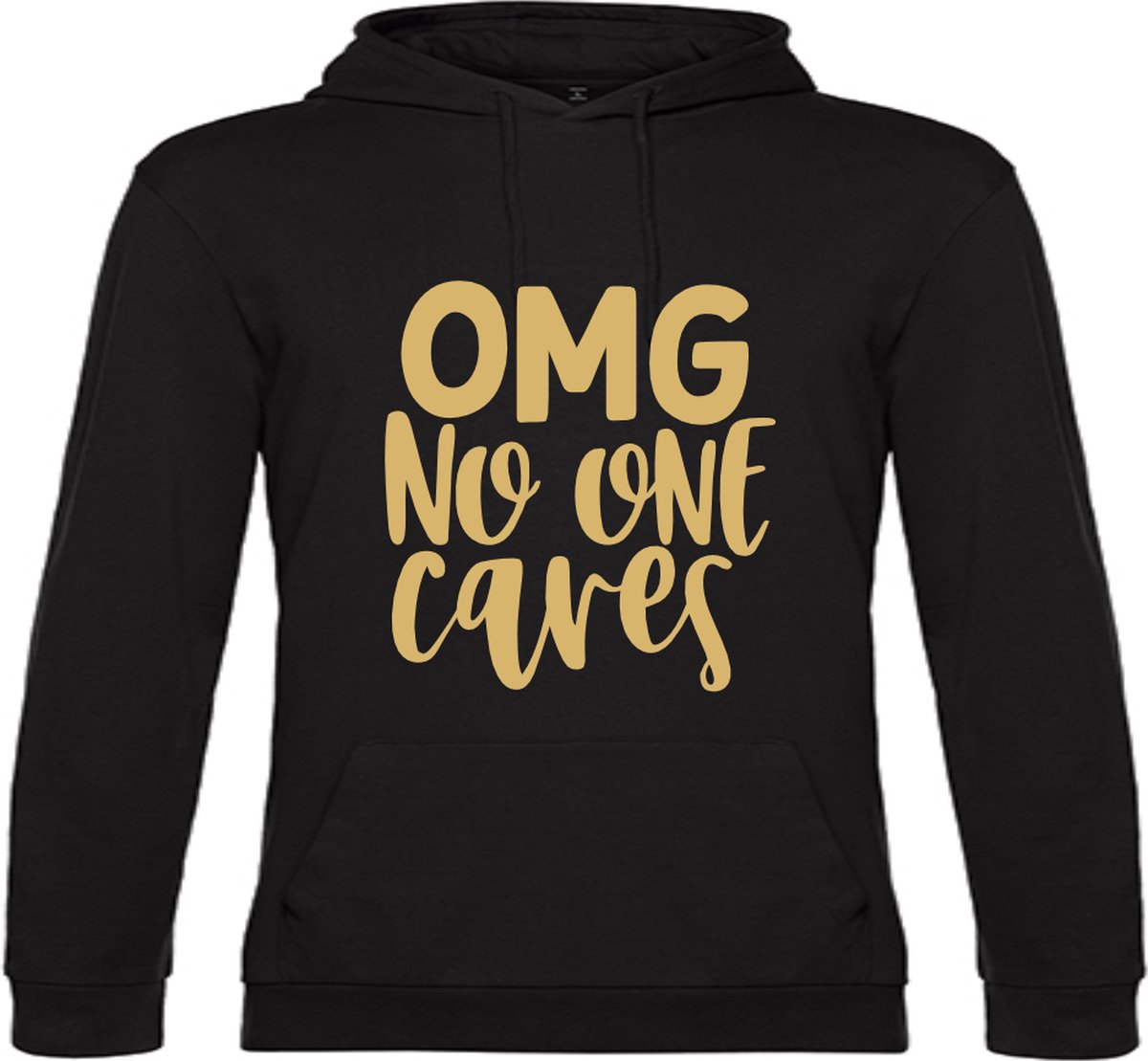 Hoodie OMG No One Cares GOUD SMALL UNISEX - Specialties by EIZOOK