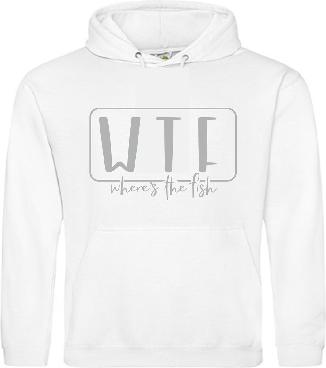 Witte Hoodie WTF Zilver XLarge UNISEX - Specialties by EIZOOK